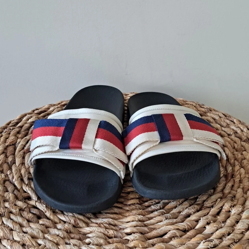 Gucci Womens Sylvie Satin Oversized Bow Slides Molded Rubber Soles EU38/US7.5-8 - Picture 3 of 15